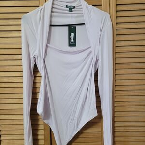 Express Light Pink Long Sleeve Bodysuit